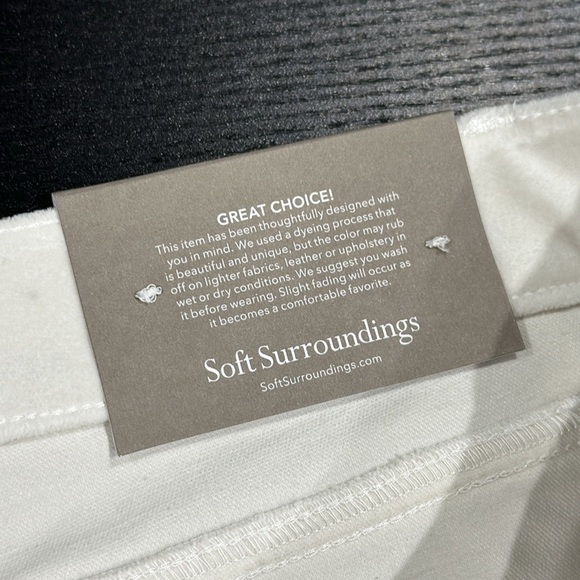 Soft Surroundings Blakely Velveteen Pants in White Pearl Ivory Color - 24W - Picture 9 of 10